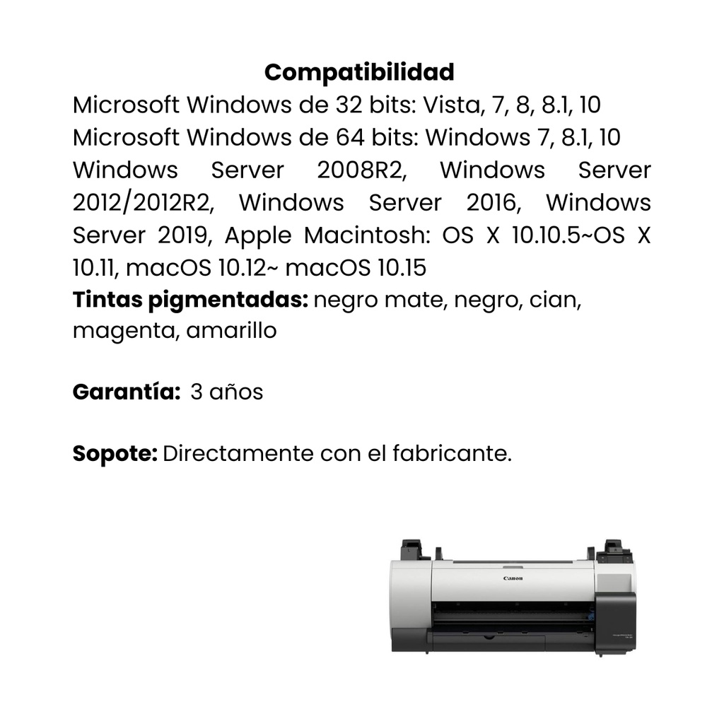 Impresora Plotter CANON ImagePrograf TC-20 Blanco