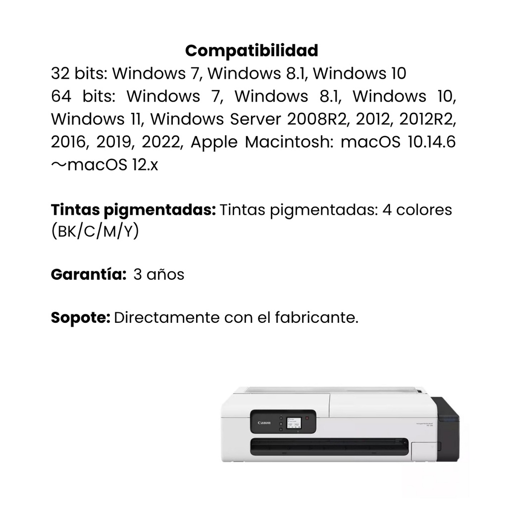 Impresora Plotter CANON Image Prograf TC-20M