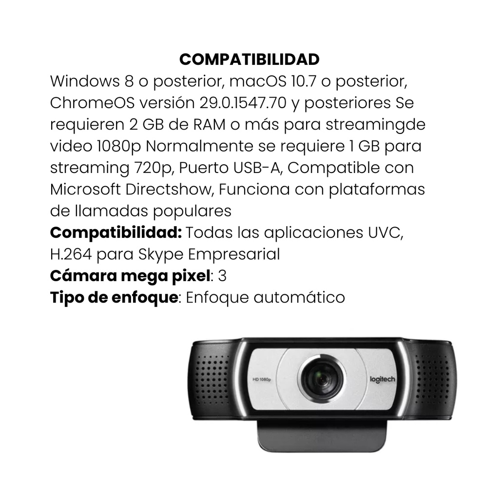 CÁMARA WEB LOGITECH C930-E FULL HD 1080P 