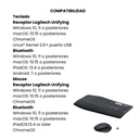 Combo Teclado y Mouse Logitech Inalámbrico Multidispositivo MK850 Negro