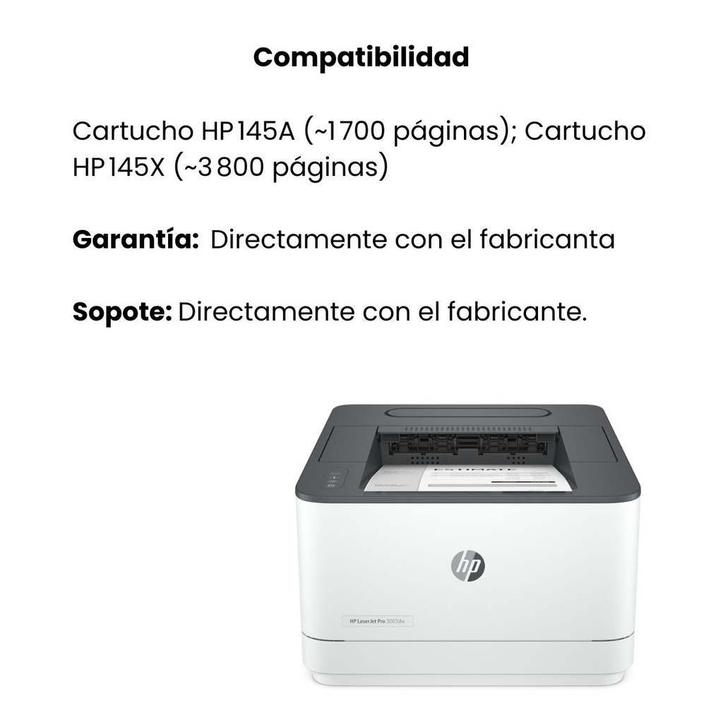 Impresora Hp LaserJet Pro 3003dw Blanca