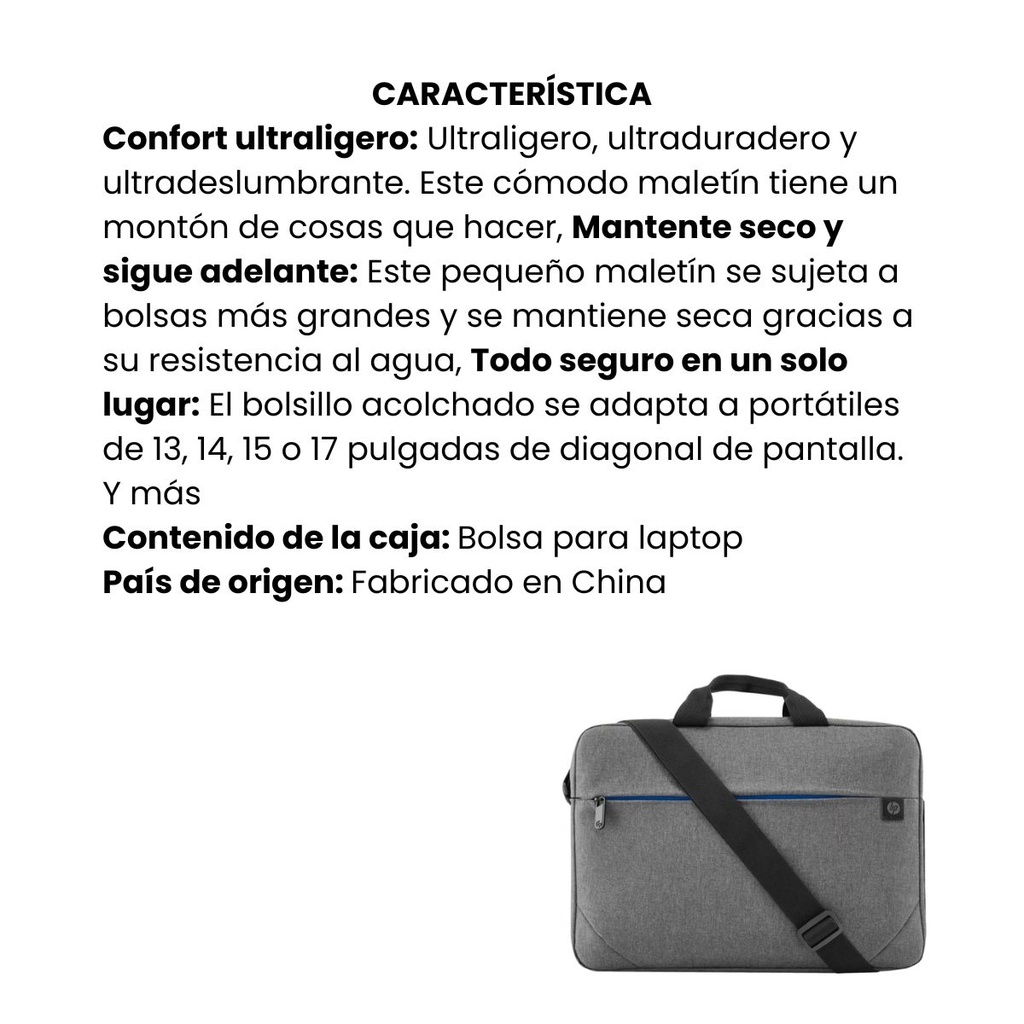 Maletín HP 15" Prelude Gris