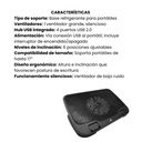 Base Refrigerante Star Tec St-Cp-020 1 Ventilador 4 Puertos Usb Negro