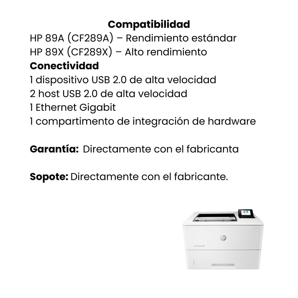 Impresora Monocromática HP Enterprise Laserjet M507DN - Blanco
