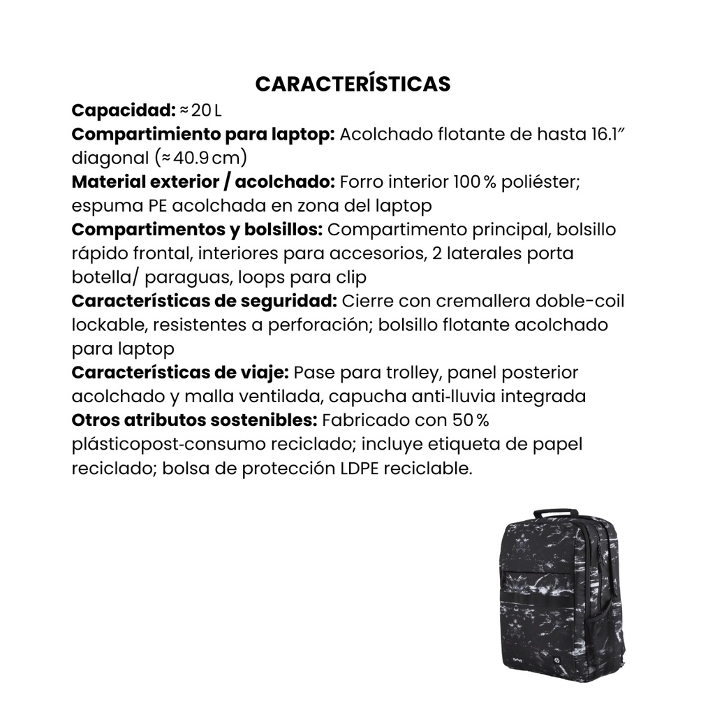 Mochila HP Campus XL 16" Mármol Piedra