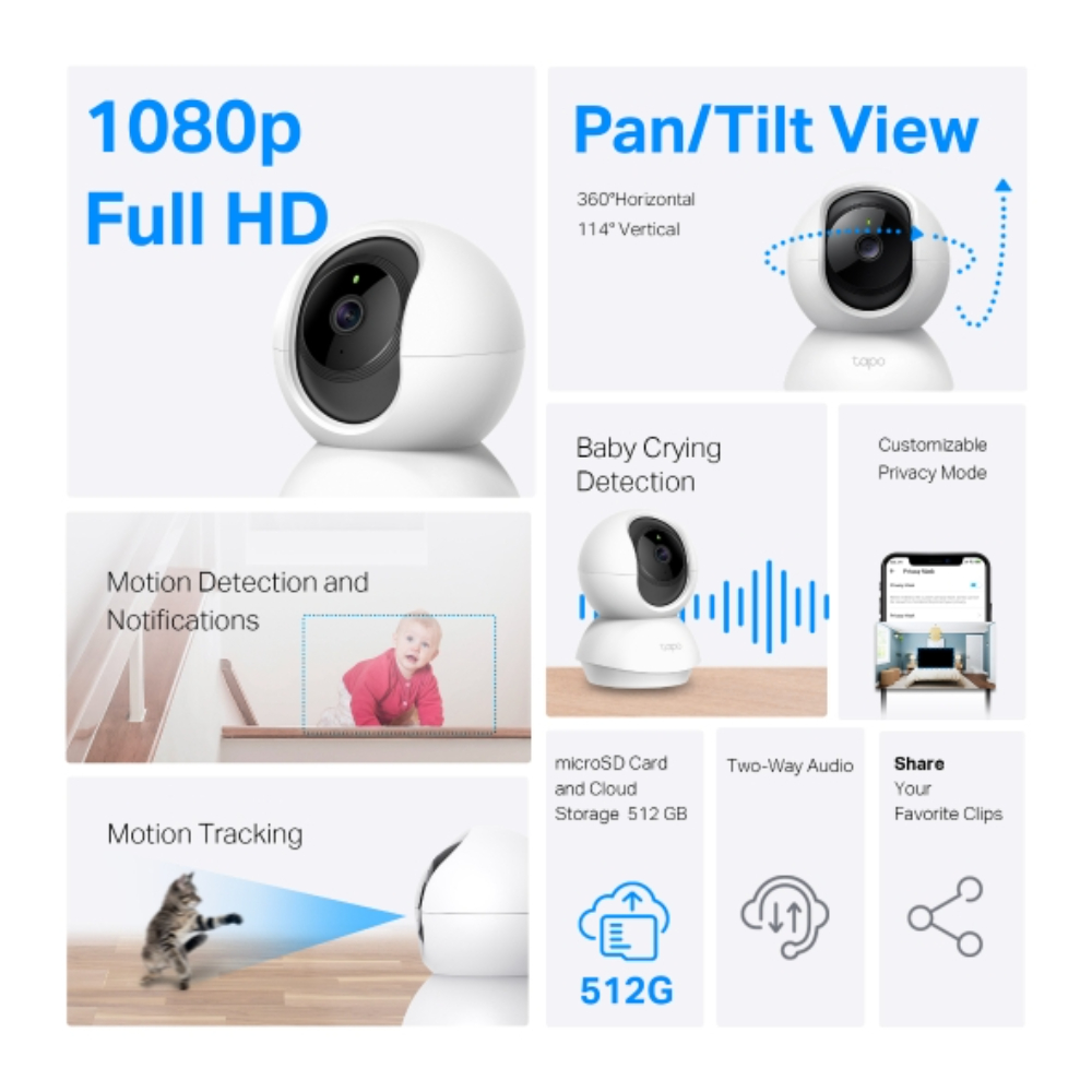 Additional Image for Cámara TAPO TPLINK Wi-Fi de sobremesa de 360 Grados con Detección por IA