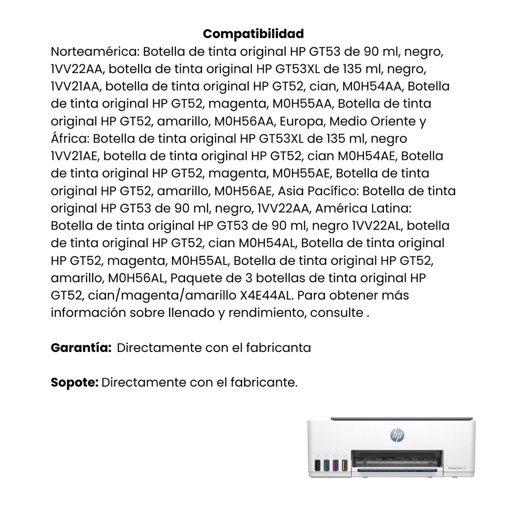 Impresora Multifuncional Hp Smart Tank 585 wifi usada como nueva 