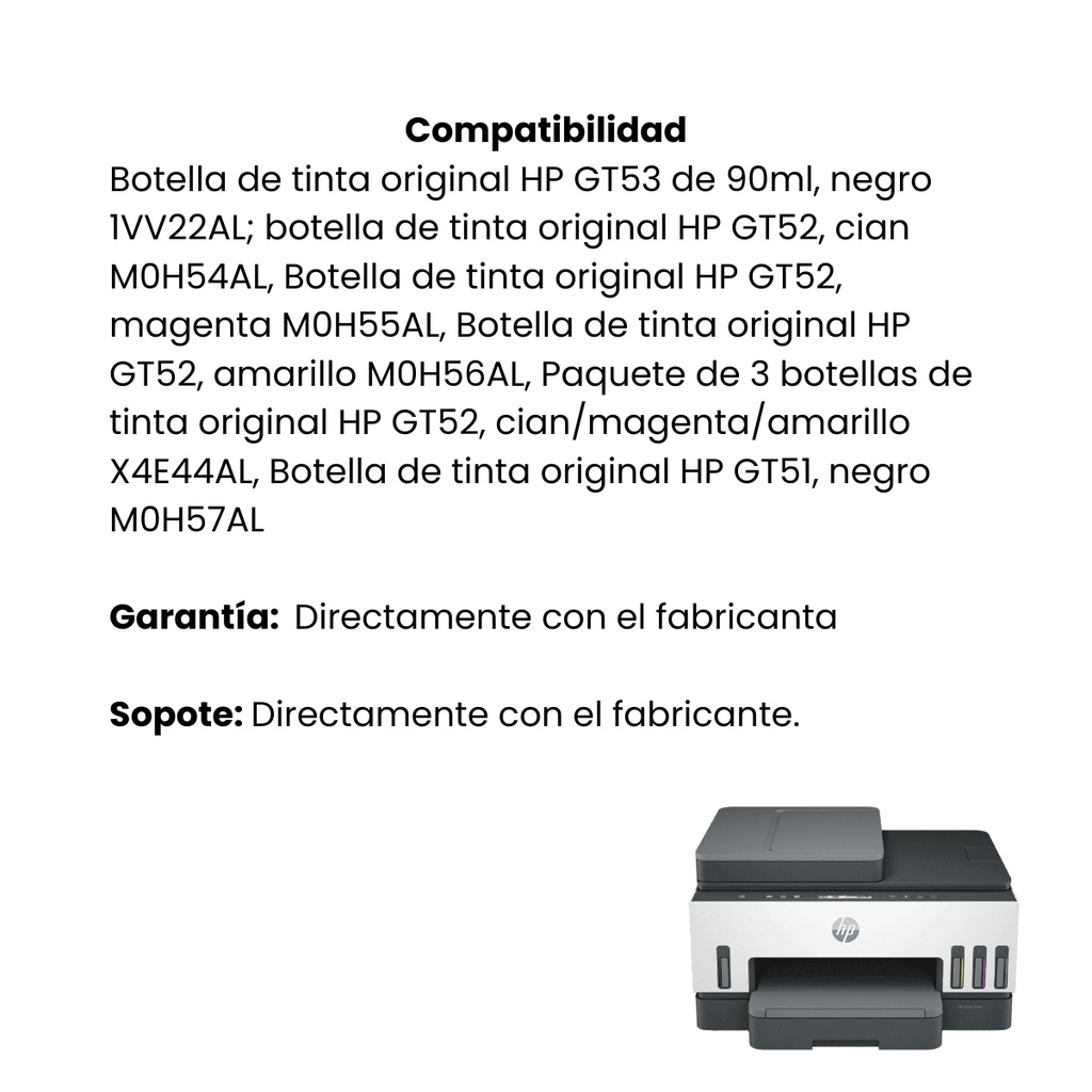Impresora Multifuncional Hp Smart Tank 750 wifi  usada como nueva 