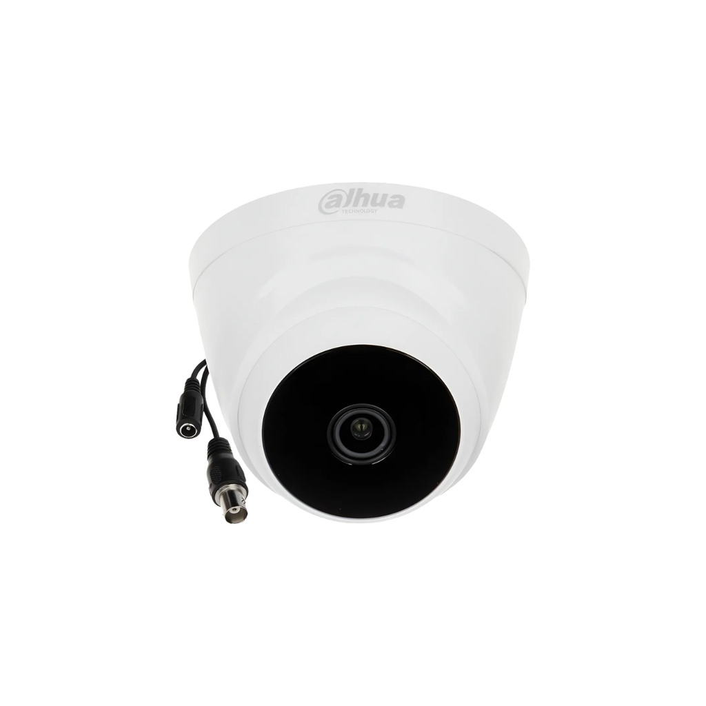 Cámara Dahua Domo de focal fija IR HDCVI de 2 MP, Máx. 30 fps a 1080p, Iluminación IR inteligente, 25 m de distancia de iluminación, Lente fija de 2,8 mm CVI/CVBS/AHD/TVI conmutable