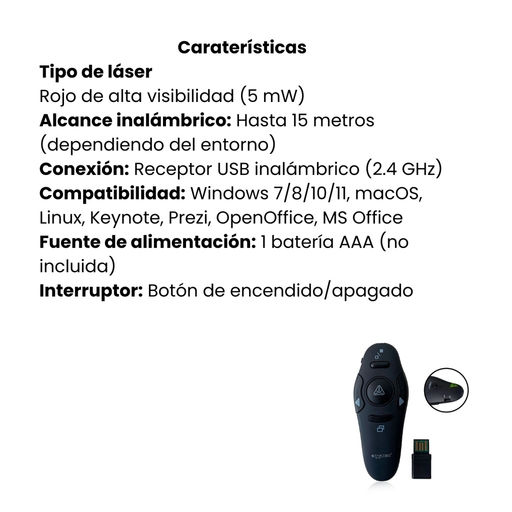 Apuntador STAR TEC Laser Rojo St-Lp-92 - Negro