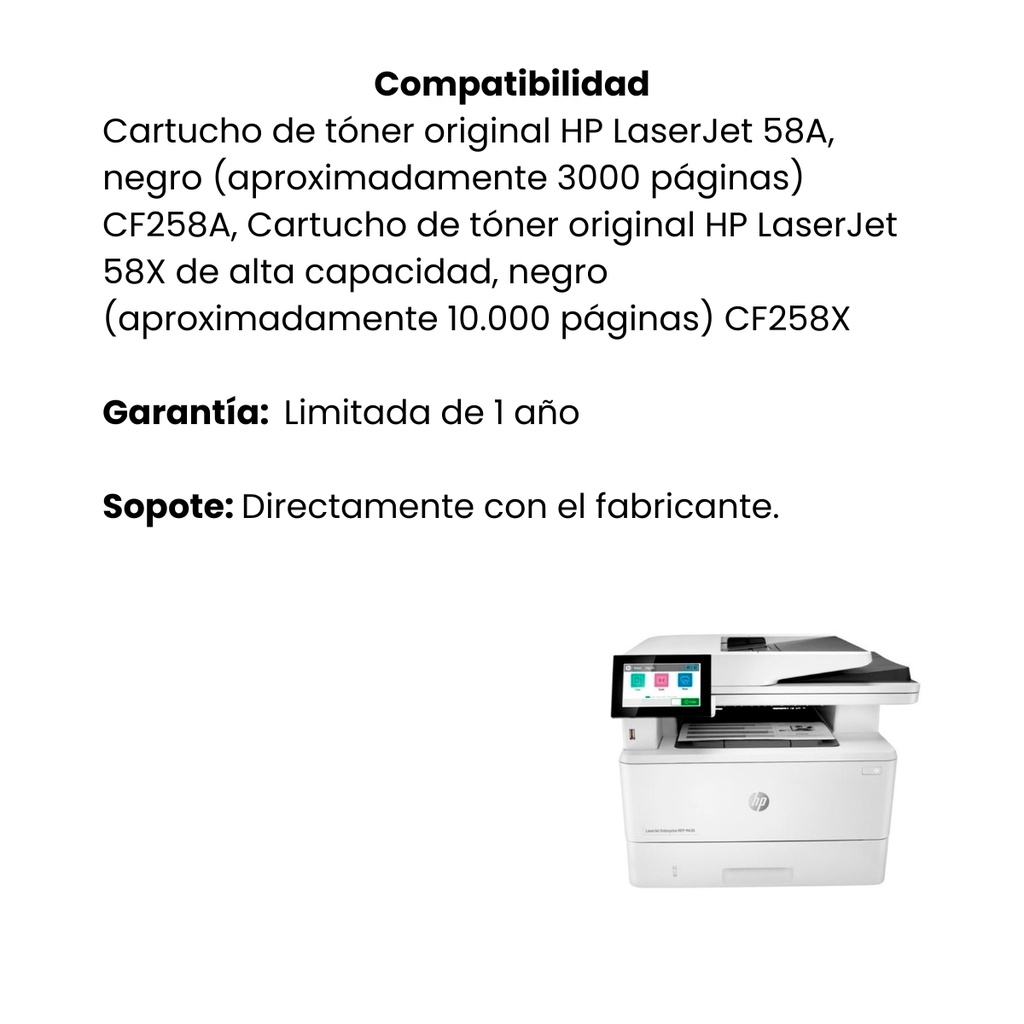Impresora multifuncional hp b/n 42 ppm laserjet enterprise MFP-m430f