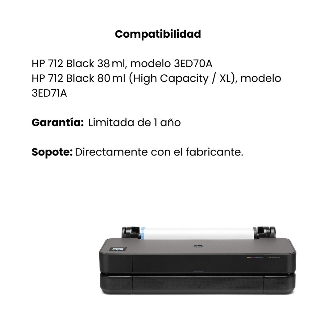 Plotter Hp DesignJet T250 de 24 Pulgadas Negro 