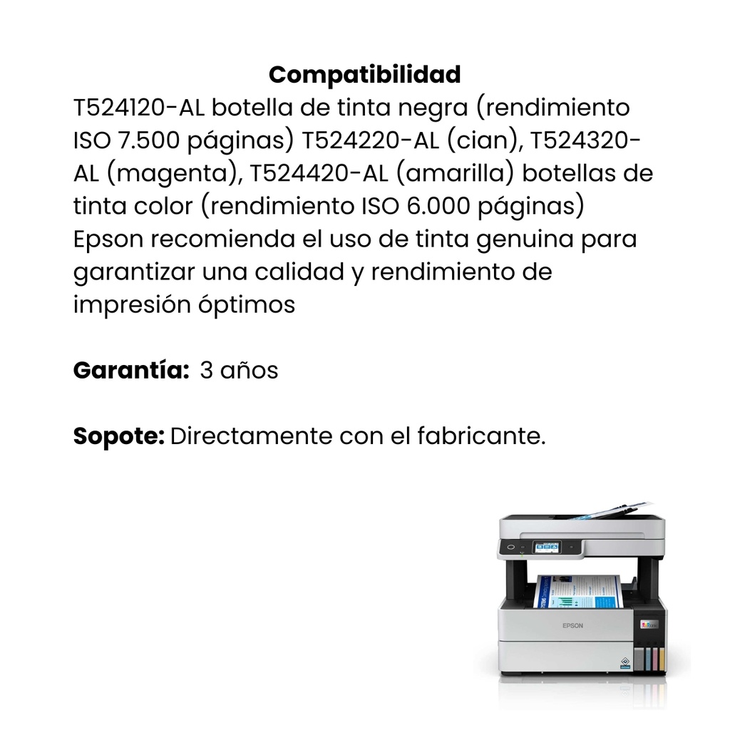 Impresora EPSON Multifuncional Ecotank L6490 - Blanco