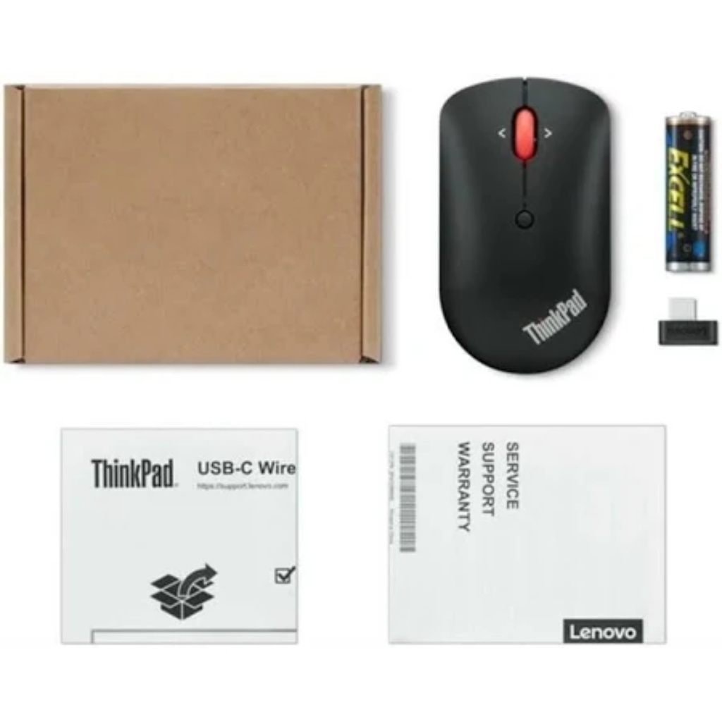 Mouse Inalámbrico Lenovo Compacto USB-C ThinkPad Color Negro 