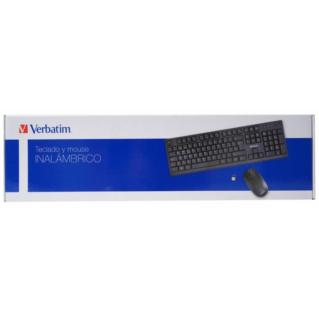 Combo Teclado Y Mouse Inalámbrico Verbatim En Español Color Negro 