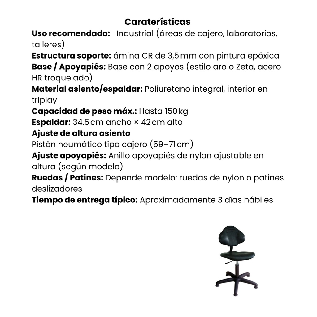 SILLA INDUSTRIAL TULIP BASE 2 APOYOS