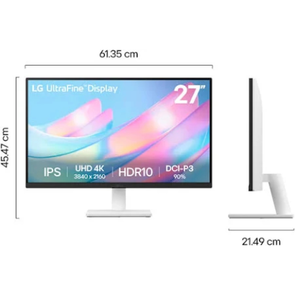 Monitor LG Ultrafine 27" 27US500 IPS 4K UHD Plano Color Blanco 