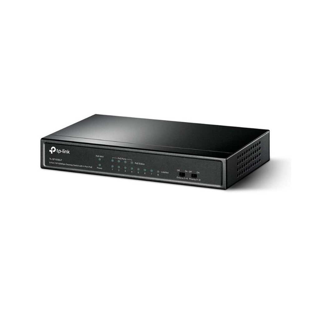 Additional Image for Switch TPLINK de Escritorio de 8 Puertos a 10 / 100Mbps con PoE en 4 Puertos NO Administrable COLOR Negro