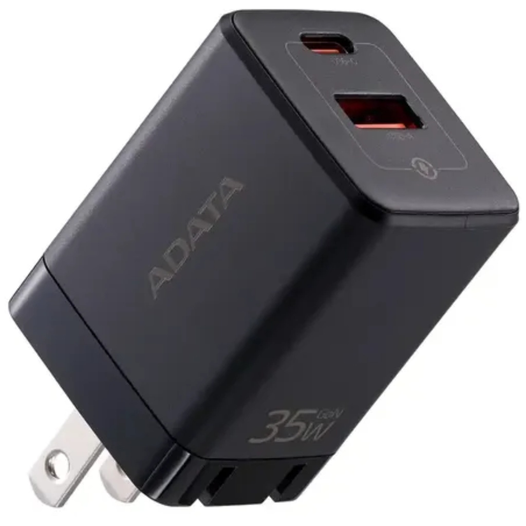 Cargador/Adaptador De Pared Adata 35W,1Puerto USB Tipo C, 1 Puerto USB Tipo A, Carga Rápida Color Negro