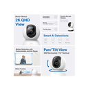 Cámara de Vigilancia Wi-Fi de 360 Grados con Vista 2K 4MP y Detección IA Avanzada