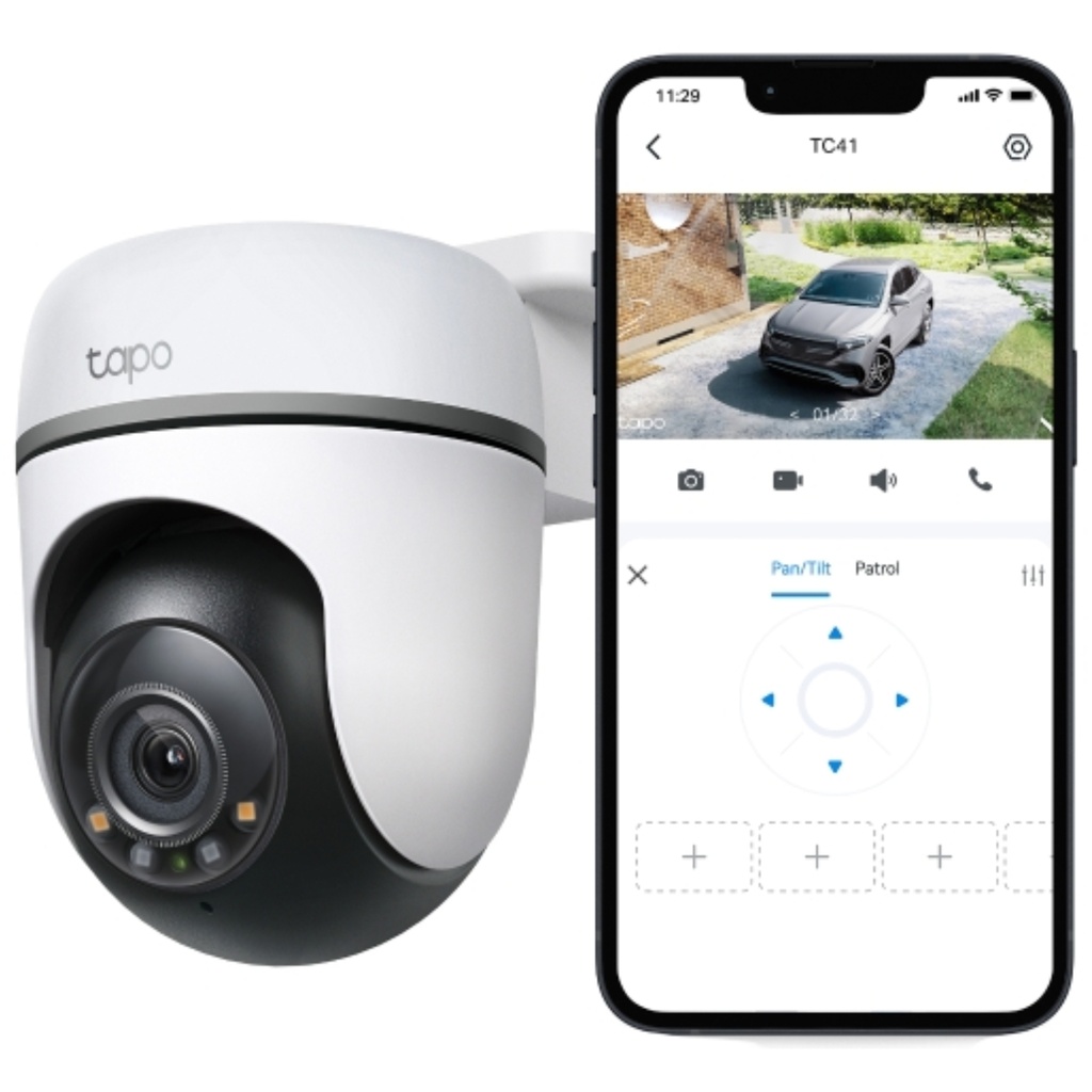 Cámara De Seguridad TP-LINK TC-41 WI-FI De 360 Grados Para Exteriores Con Vista 2K Y Detección IA Color Blanco