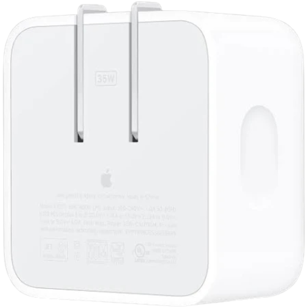Adaptador De Corriente Apple 35W Dual USB-C Compacto Color Blanco