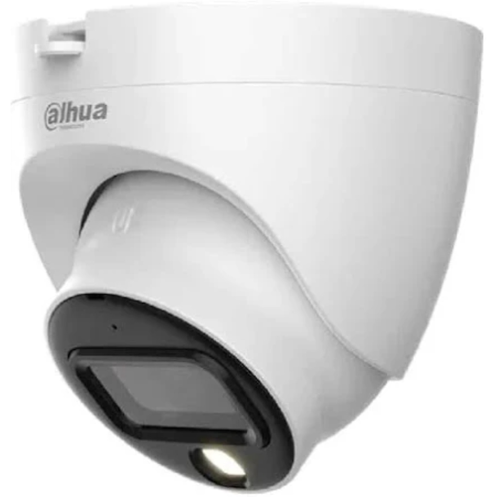 Cámara Dahua De Seguridad Domo, 2MP, Lente Fijo 2,8mm, IR20M, Audio, 4 En 1 (CVI/TVI/AHD/CVBS), DWDR, StarLight, IP67, 12VDC Color Blanco