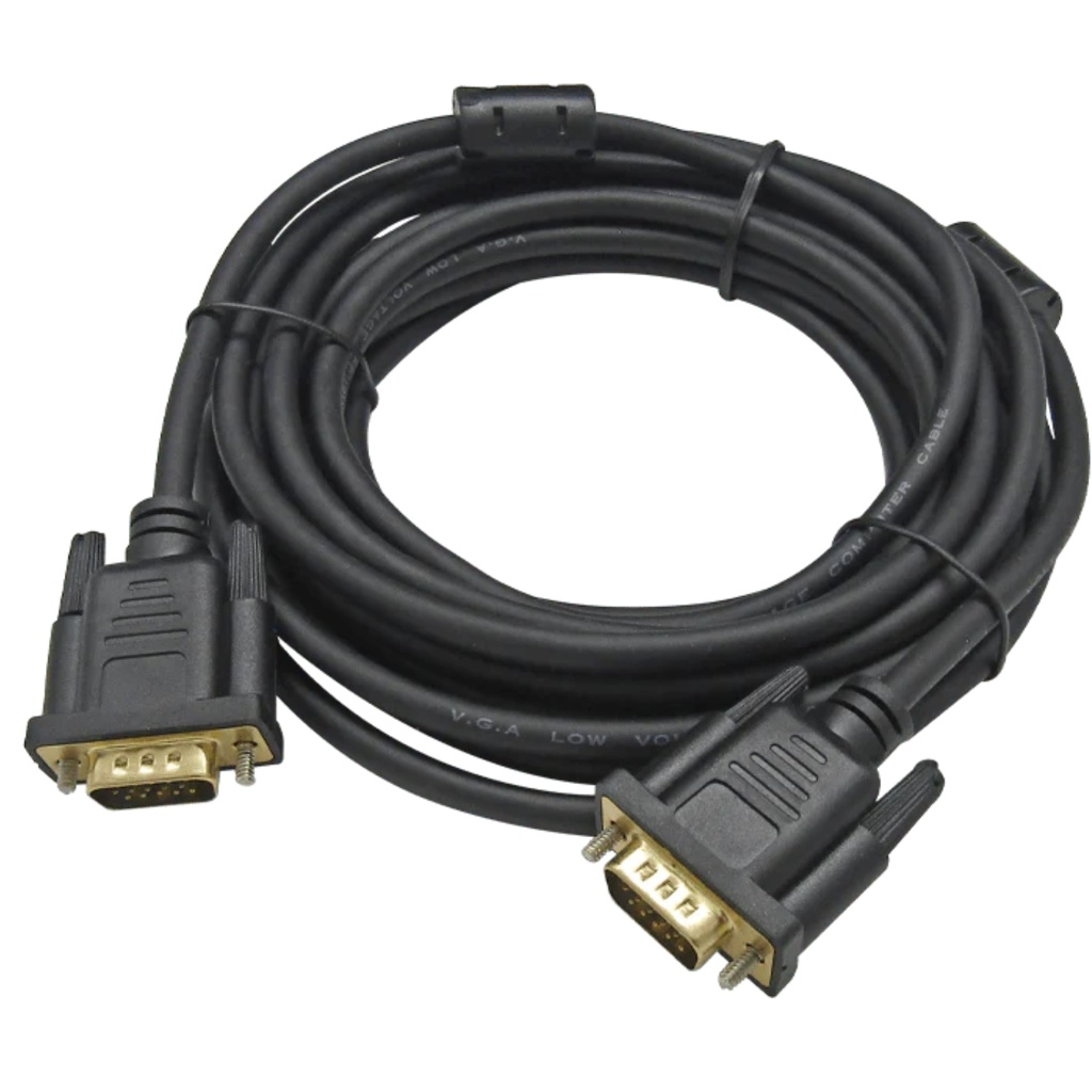 Cable XUE VGA 5M HDB15 15-PINES (3+6) 30AWG CU OD:6.0MM C/Filtros Negro