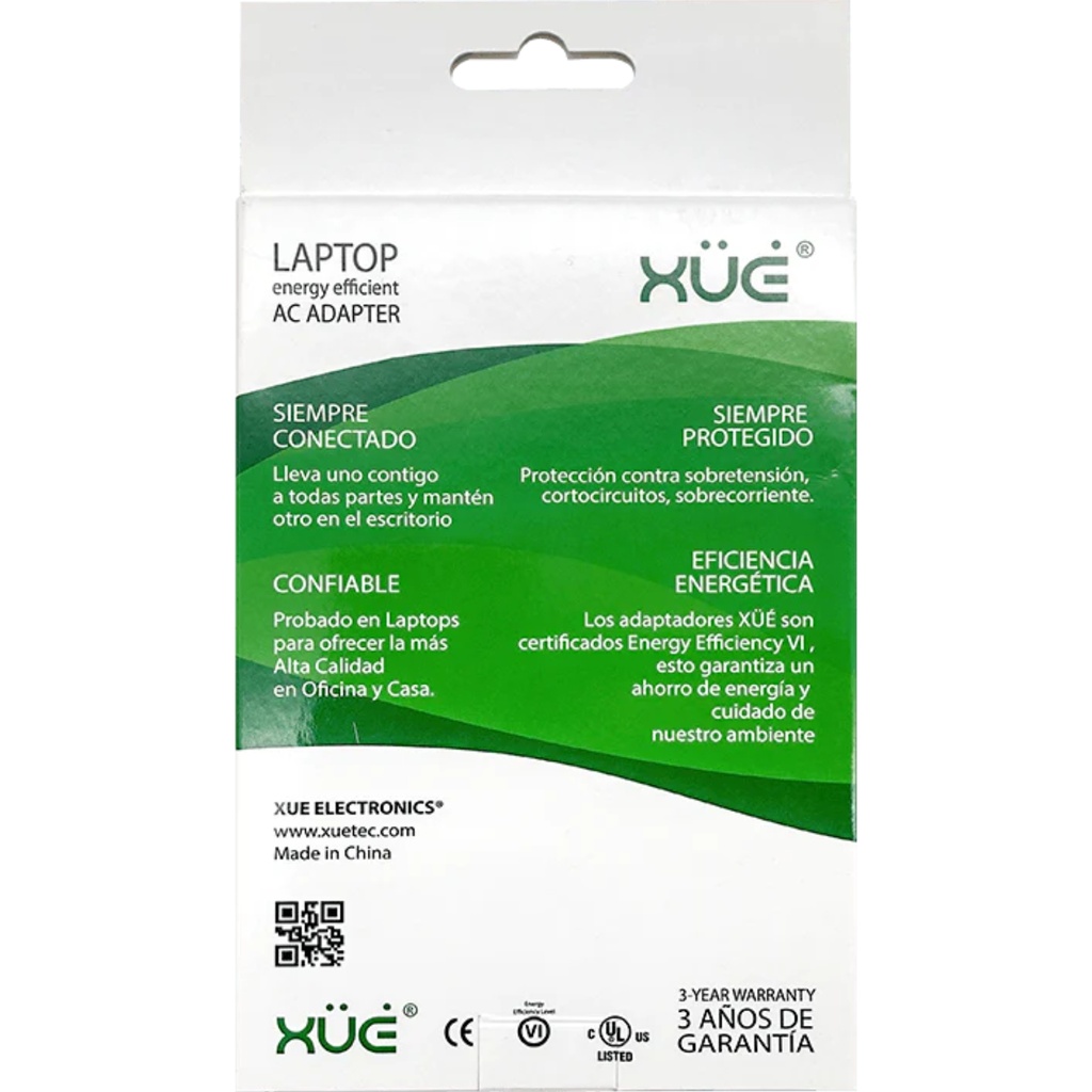 Cargador XUE De Corriente Para Portátil ASUS 19V-2.37A 45W/4.0X1.35 (Wall) Negro 