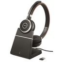 Audífonos Diadema Inalámbricos Jabra Evolve 65 SE Link 380 A MS Stereo Negros