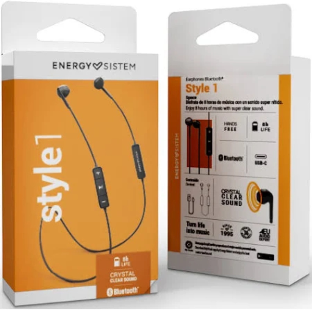 Audífonos Energy Sistem Style1 Bluetooth 5.1 Color Negro