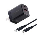 Additional Image for CARGADOR 35W NEGRO- 1 PUERTOS USB TYPE C- 1 PUERTO USB TYPE A + CABLE 1.5METROS TYPE C
