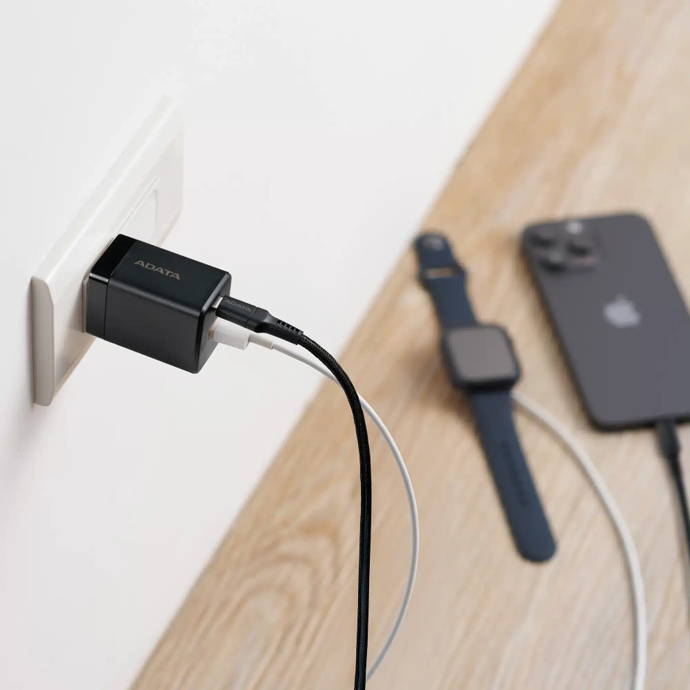 Additional Image for CARGADOR 35W NEGRO- 1 PUERTOS USB TYPE C- 1 PUERTO USB TYPE A + CABLE 1.5METROS TYPE C