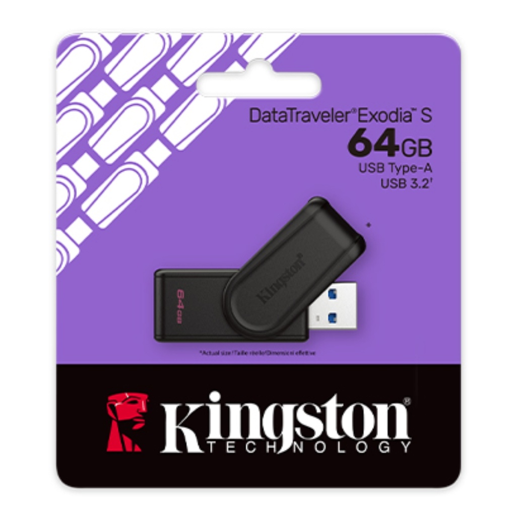 USB Kingston 64GB 3.2 DataTraveler Exodia S (Black/Black)