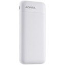 Power Bank Adata 10000mAh 2 Puertos USB+1 Puerto Tipo C Entrada Y Salida+1 Puerto De Entrada Micro USB Blanca
