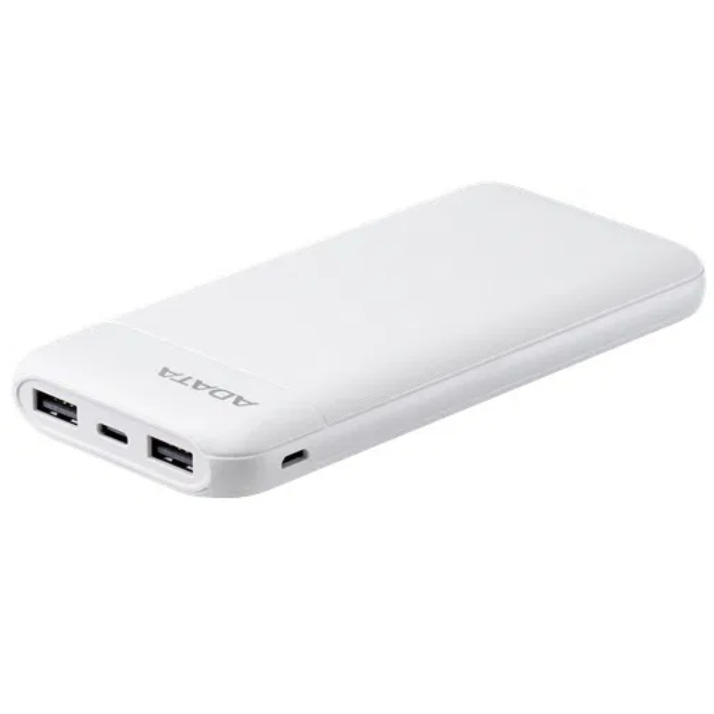 Power Bank Adata 10000mAh 2 Puertos USB+1 Puerto Tipo C Entrada Y Salida+1 Puerto De Entrada Micro USB Blanca