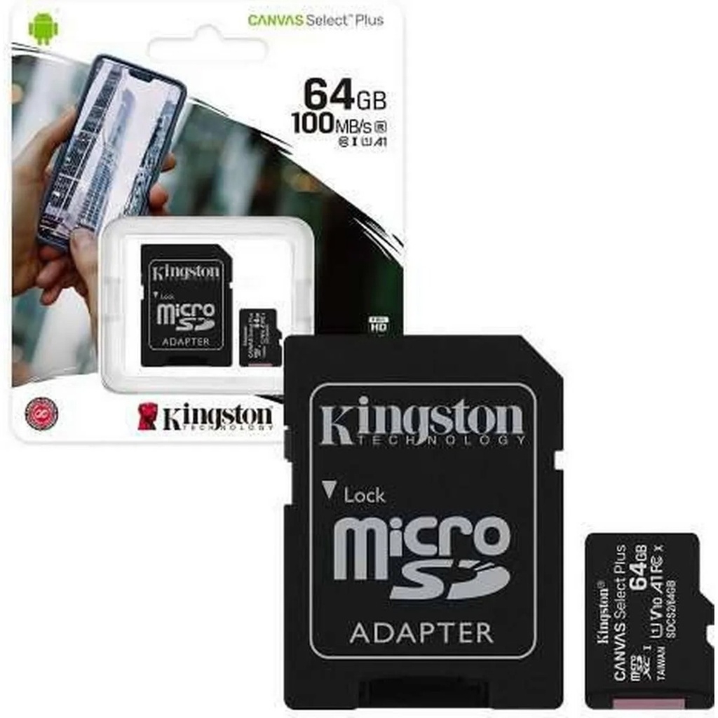 Memoria Kingston Micro SD 64GB SDXC Canvas Select Plus Gen3 100MB/S