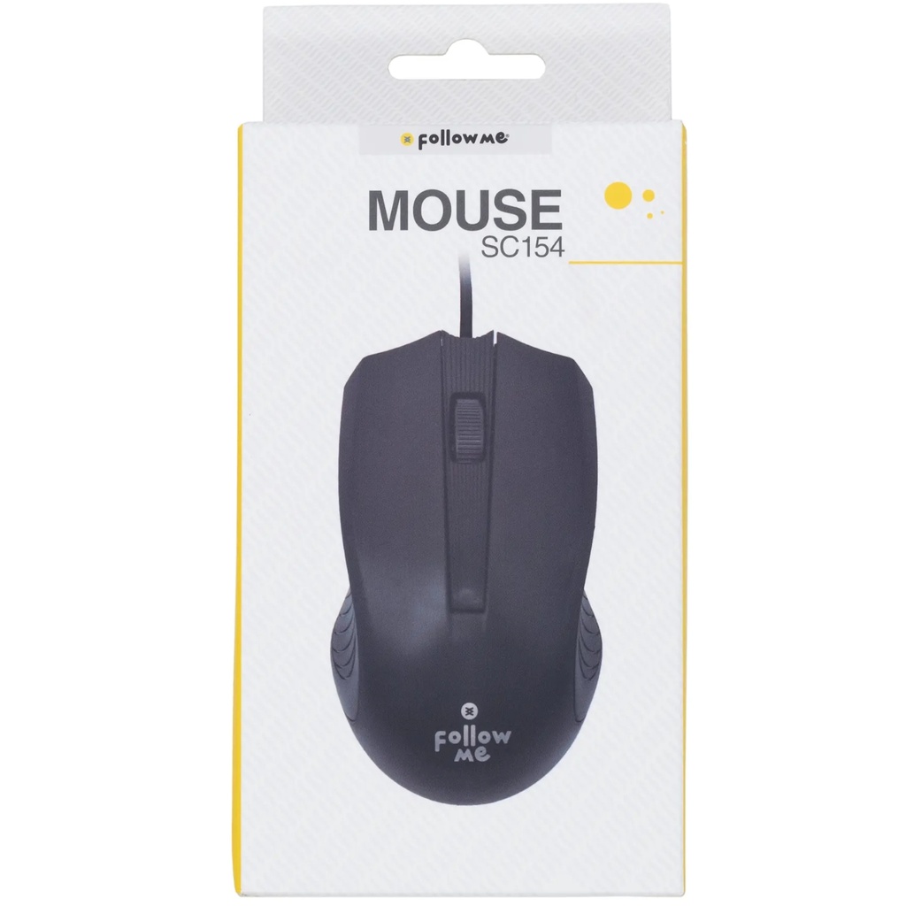Mouse Genérico USB Alámbrico Follow Me SC154 Negro 