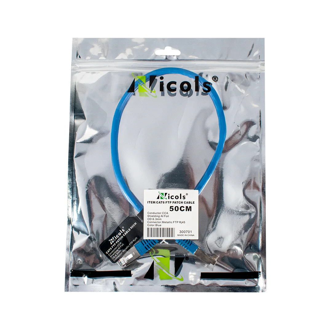 Cable de Red Cat 6 Redondo FTP Conector Metálico Nicols