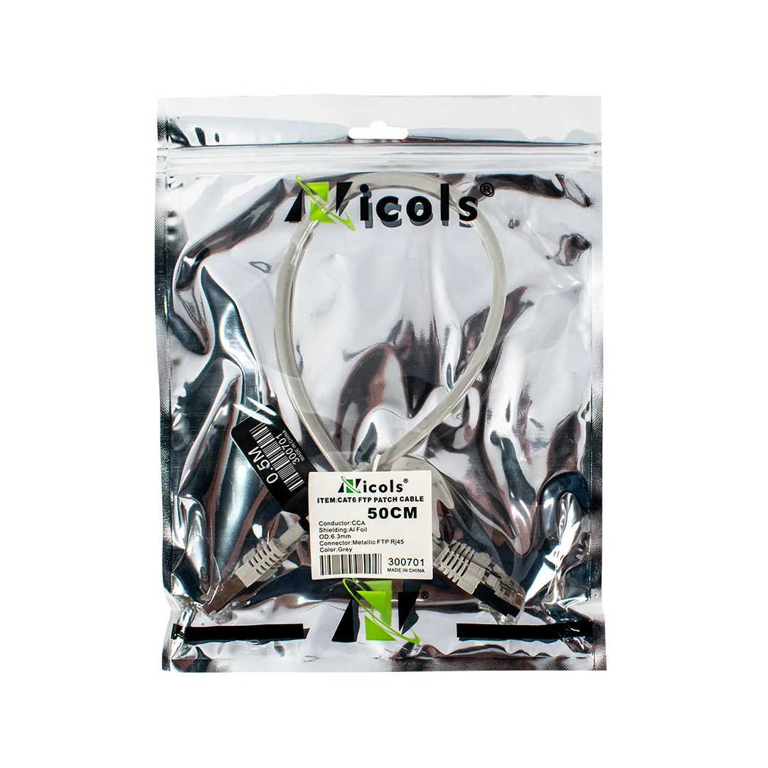 Cable de Red Cat 6 Redondo FTP Conector Metálico Nicols