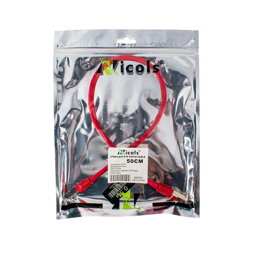 Cable de Red Cat 6 Redondo FTP Conector Metálico Nicols