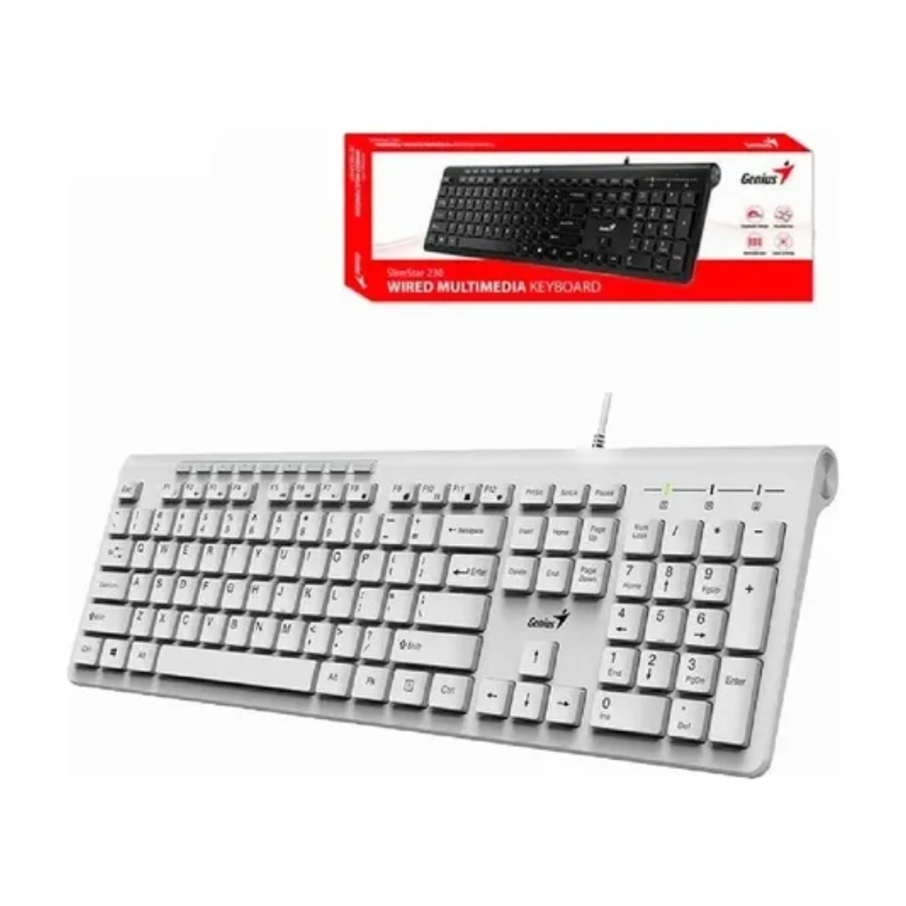 Teclado Genius Slimstar 230 Blanco Alámbrico