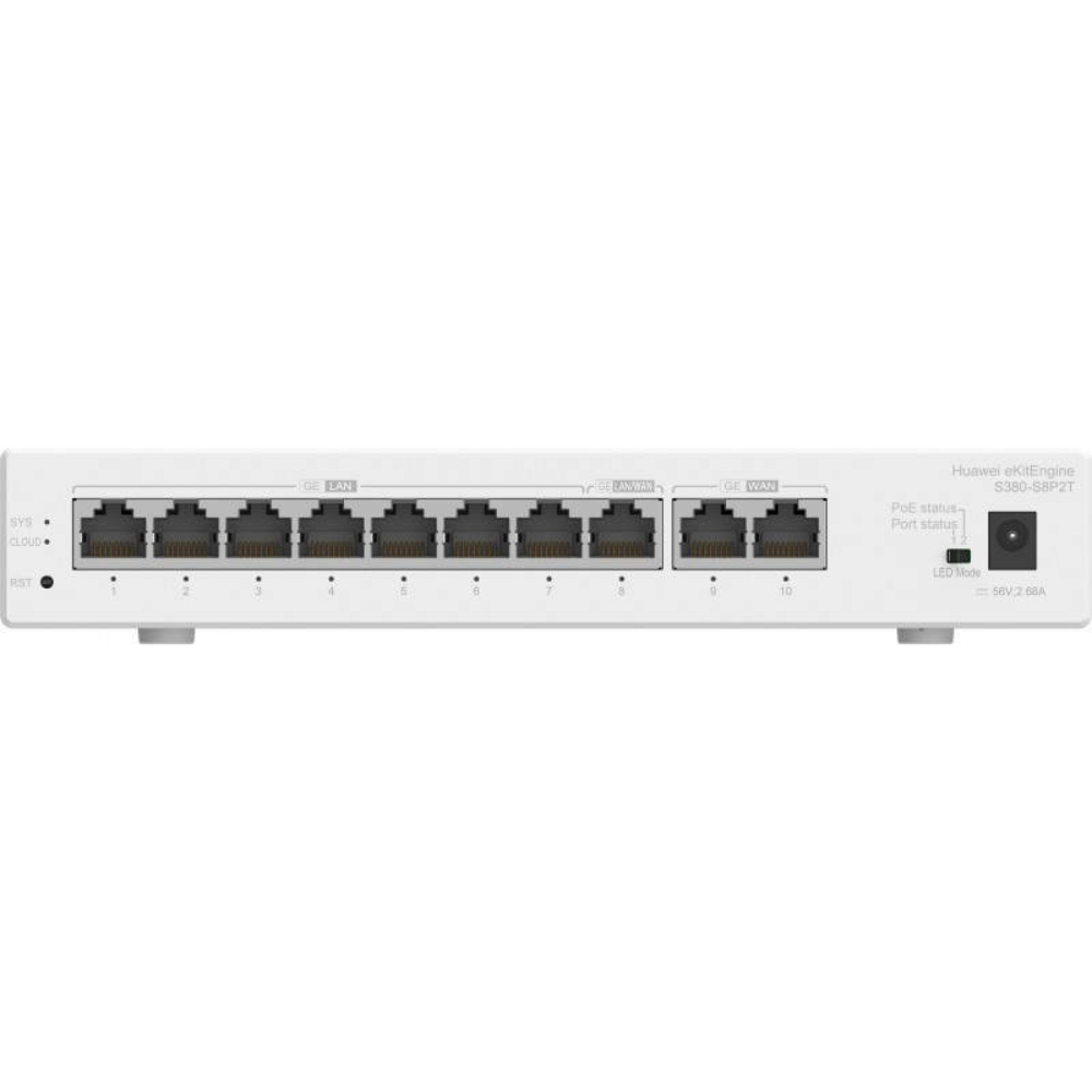 Additional Image for Gateway HUAWEI 2*GE WAN, 8*GE LAN(PoE+, 124W), up to 350 users,forwarding performance 2Gbps 2 años de garantia