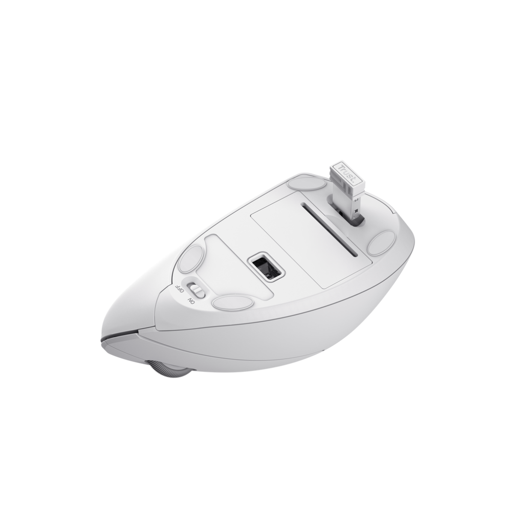 Mouse Trust Verto Inalámbrico Diseño Vertical Blanco