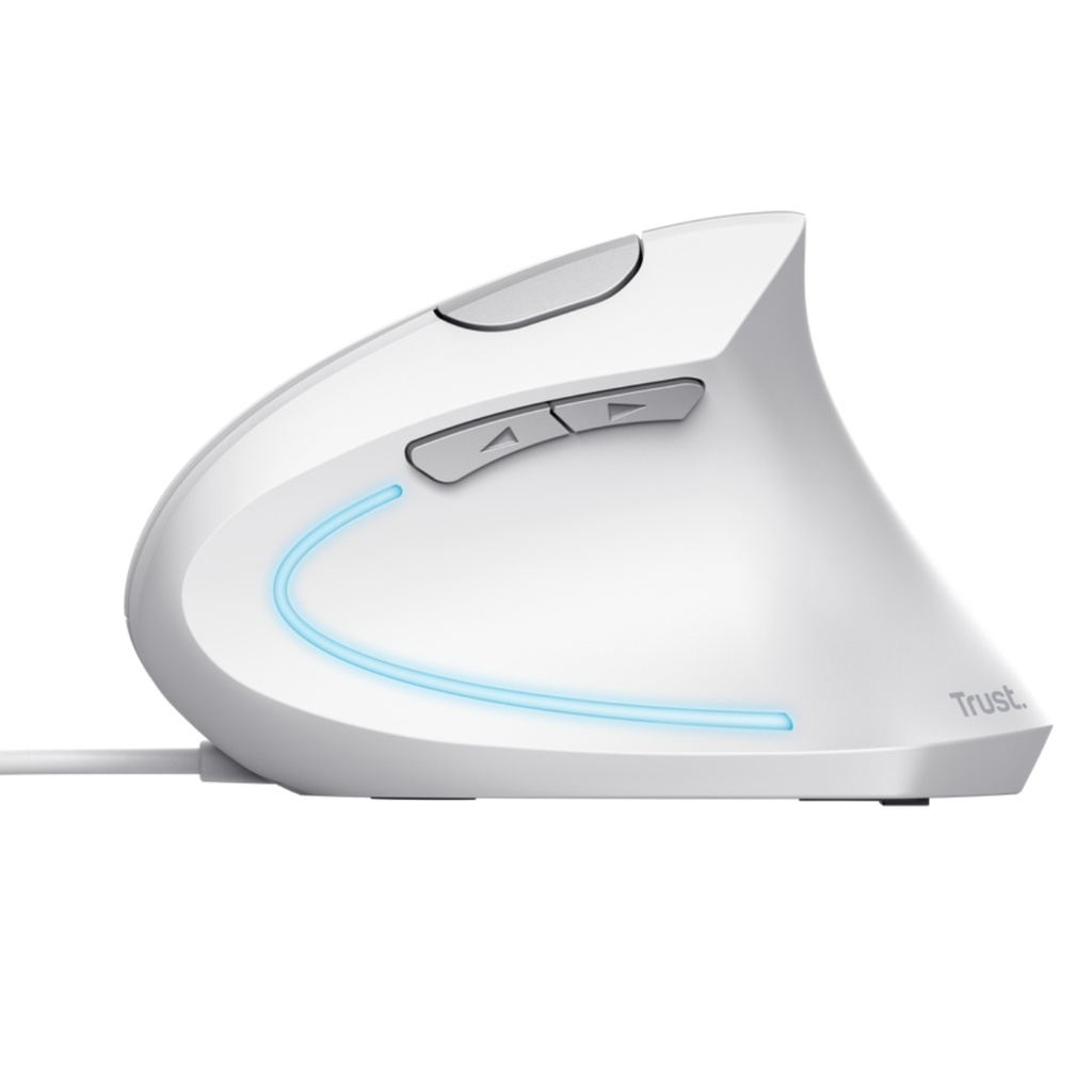 Mouse Trust Verto Alámbrico Diseño Vertical Blanco