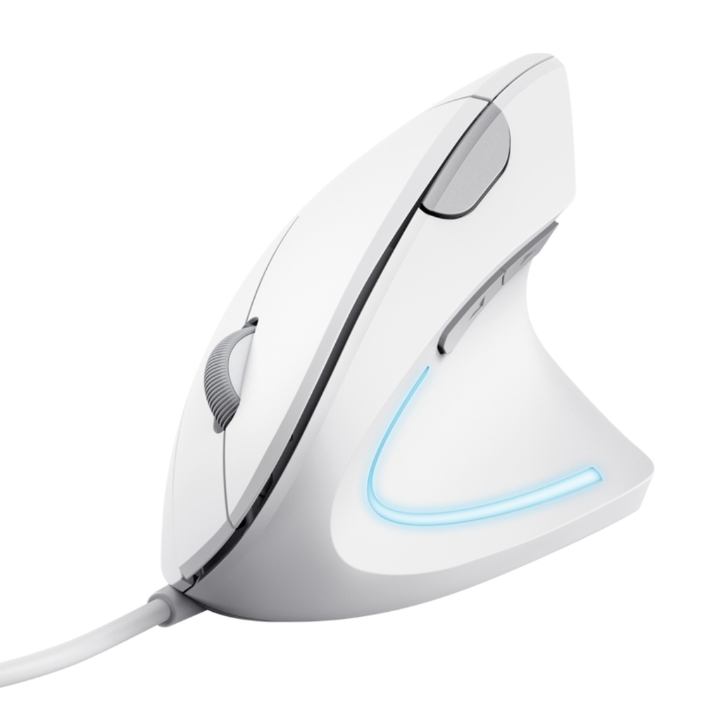 Mouse Trust Verto Alámbrico Diseño Vertical Blanco