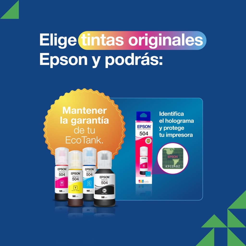 Botella Original De Tinta Epson 504 Negro, 7.500 Páginas, 120 Ml