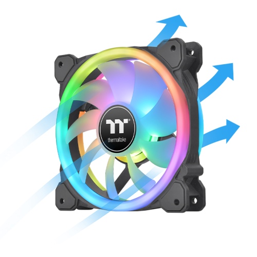 Ventilador Thermaltake Swafan 12 RGB 120mm Alta Presión Estática Pack x3 Para PC y Radiador