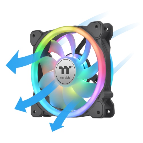 Ventilador Thermaltake Swafan 12 RGB 120mm Alta Presión Estática Pack x3 Para PC y Radiador