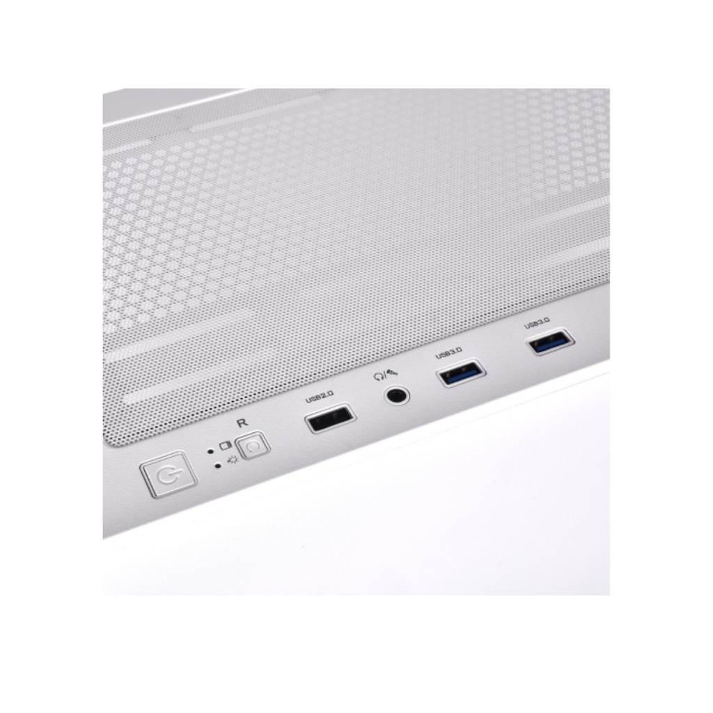 Chasis Thermaltake H390 TG ARGB Mid Tower con 4 Ventiladores ARGB 120mm, Fuente 750W 80 Plus Bronze Blanco